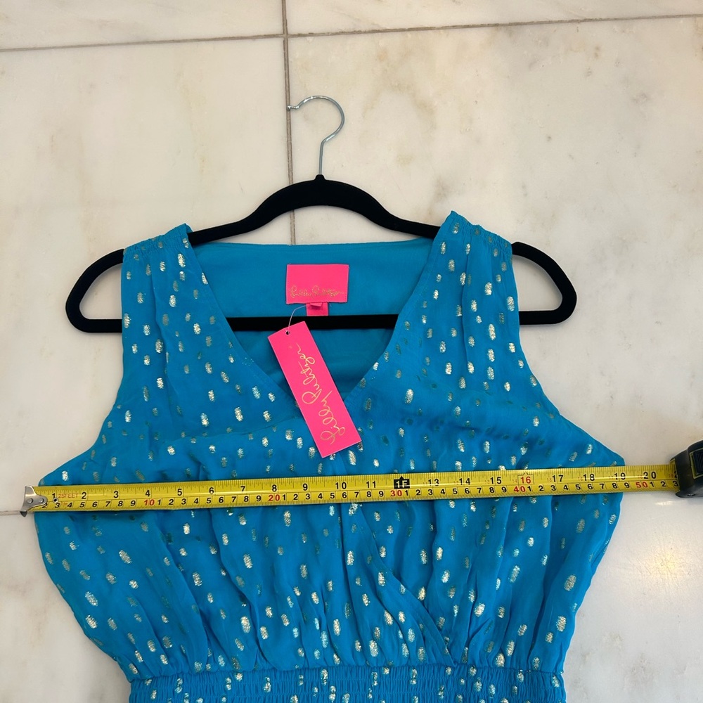 Lilly Pulitzer Blue Sleeveless V-Neck Midi Sundress - Picture 7 of 13
